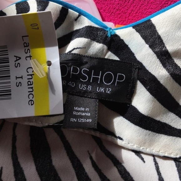 TopShop Zebra Print Camisole Tank Top Cami NWT 8 - Picture 5 of 5